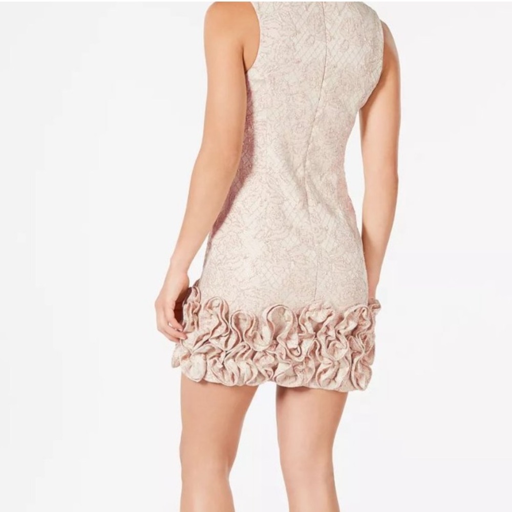 Donna Ricco Cream Gold Textured Mini Dress - Picture 6 of 12